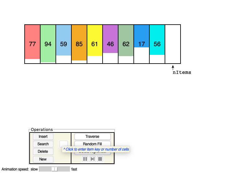 Screenshot of Array Visualtion tool